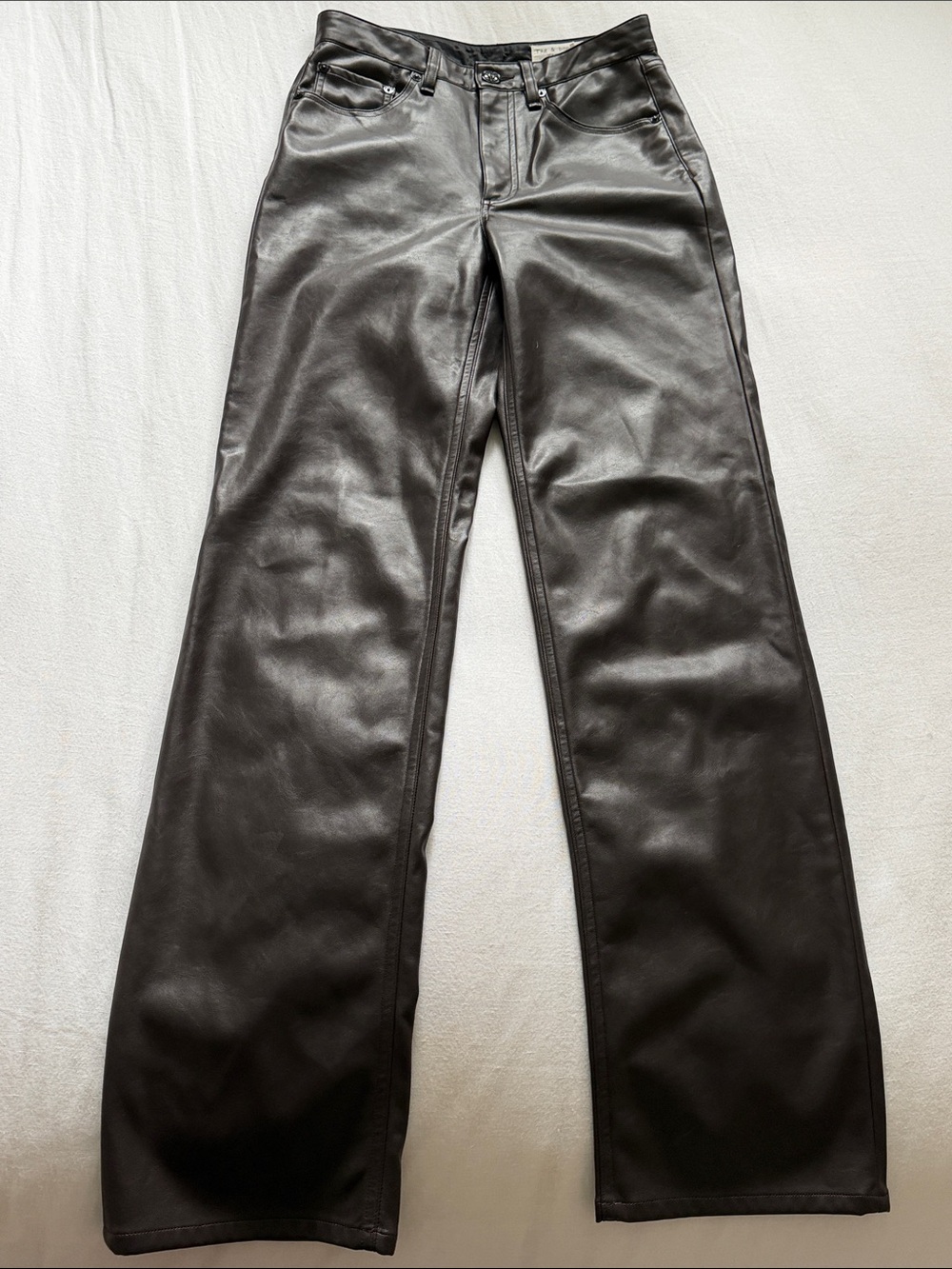 Rag & bone Brown Faux Leather Pants